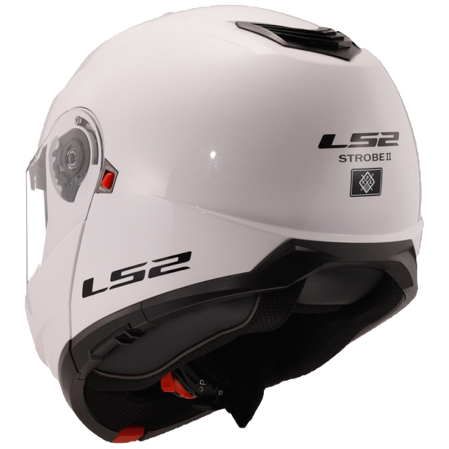 LS2 FF908 Strobe II Gloss White – Flip-Up Commuter Helmet ECE 22.06 P/J
