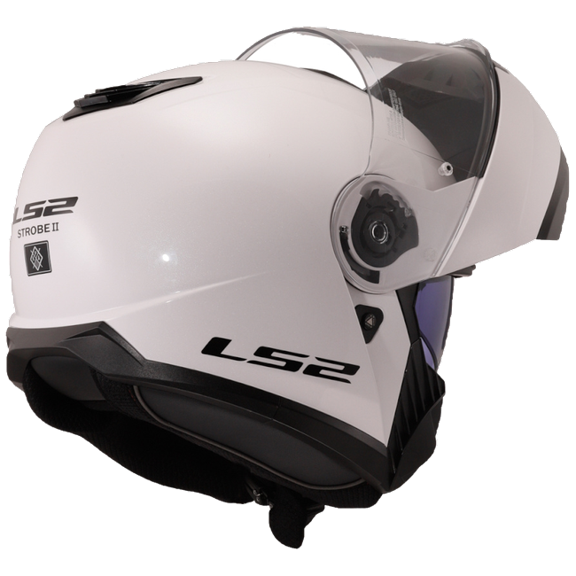 LS2 FF908 Strobe II Gloss White – Flip-Up Commuter Helmet ECE 22.06 P/J