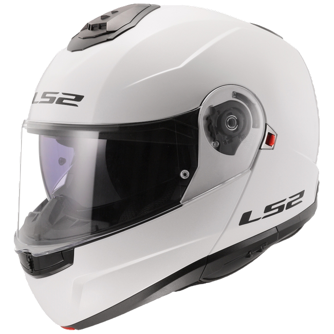 LS2 FF908 Strobe II Gloss White – Flip-Up Commuter Helmet ECE 22.06 P/J