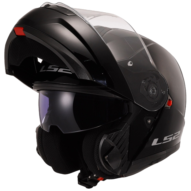 LS2 FF908 Strobe II Gloss Black – Flip-Up Commuter Helmet ECE 22.06 P/J