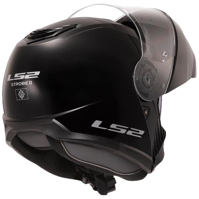 LS2 FF908 Strobe II Gloss Black – Flip-Up Commuter Helmet ECE 22.06 P/J