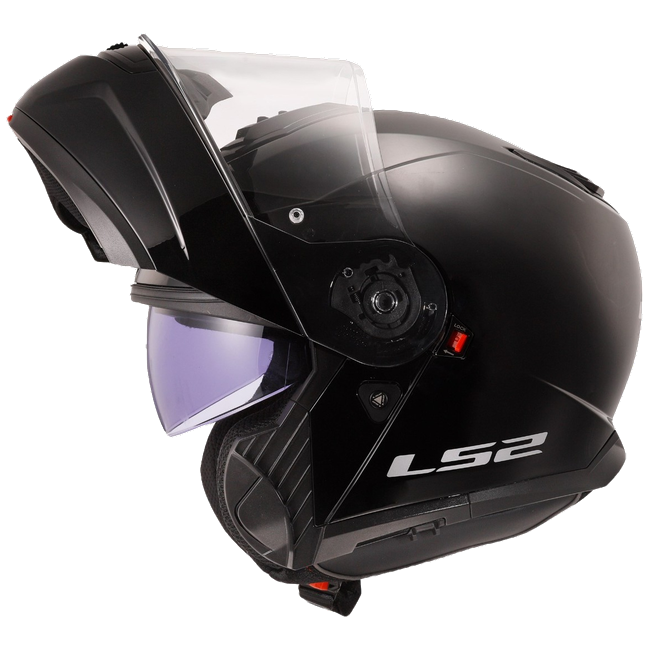 LS2 FF908 Strobe II Gloss Black – Flip-Up Commuter Helmet ECE 22.06 P/J