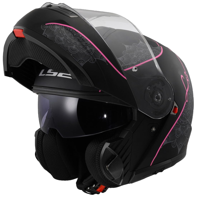 LS2 FF908 Strobe II Lux Matt Black Pink – Flip-Up Commuter Helmet ECE 22.06 P/J