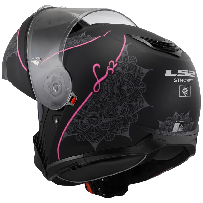 LS2 FF908 Strobe II Lux Matt Black Pink – Flip-Up Commuter Helmet ECE 22.06 P/J