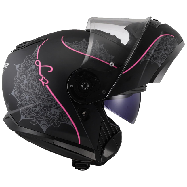 LS2 FF908 Strobe II Lux Matt Black Pink – Flip-Up Commuter Helmet ECE 22.06 P/J