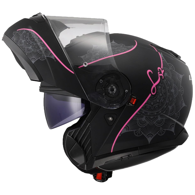LS2 FF908 Strobe II Lux Matt Black Pink – Flip-Up Commuter Helmet ECE 22.06 P/J