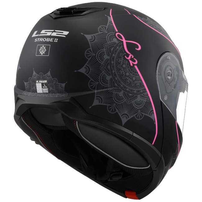 LS2 FF908 Strobe II Lux Matt Black Pink – Flip-Up Commuter Helmet ECE 22.06 P/J