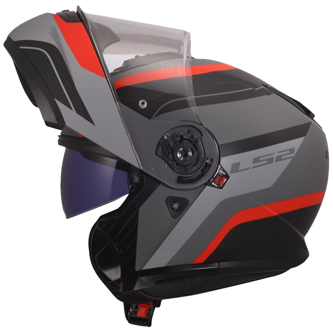 LS2 FF908 Strobe II Monza Matt Black Grey Red – Flip-Up Commuter Helmet ECE 22.06 P/J