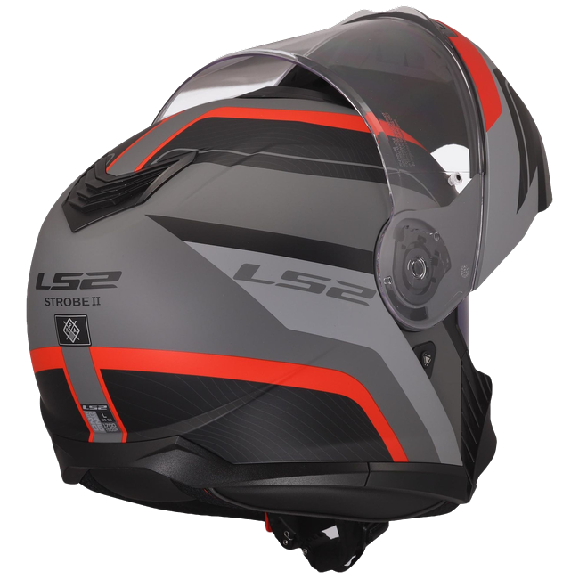 LS2 FF908 Strobe II Monza Matt Black Grey Red – Flip-Up Commuter Helmet ECE 22.06 P/J