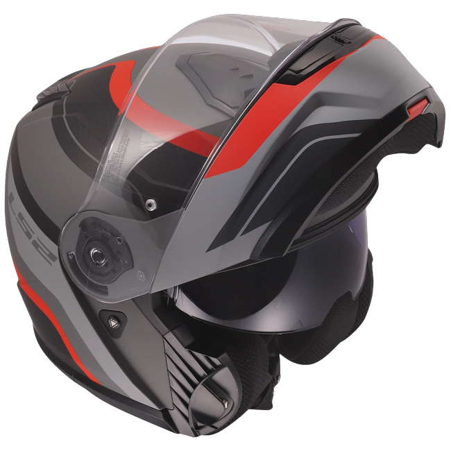 LS2 FF908 Strobe II Monza Matt Black Grey Red – Flip-Up Commuter Helmet ECE 22.06 P/J