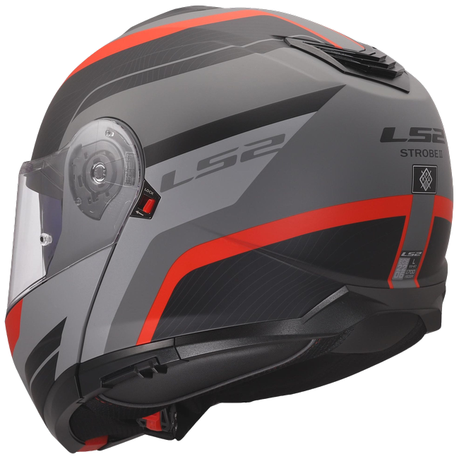 LS2 FF908 Strobe II Monza Matt Black Grey Red – Flip-Up Commuter Helmet ECE 22.06 P/J