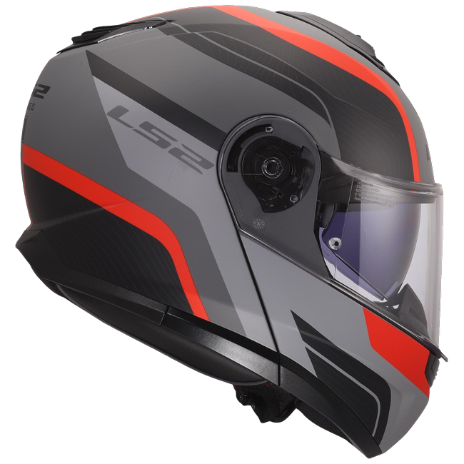 LS2 FF908 Strobe II Monza Matt Black Grey Red – Flip-Up Commuter Helmet ECE 22.06 P/J