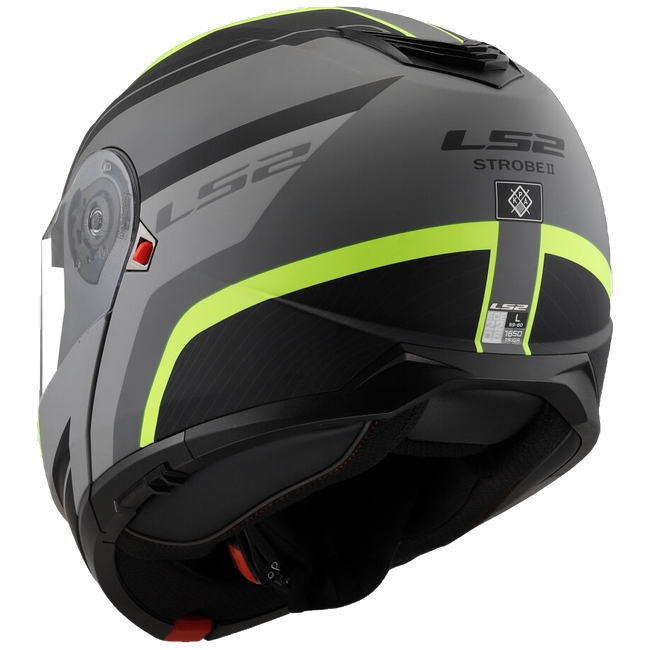 LS2 FF908 Strobe II Monza Matt Black H-V Yellow – Flip-Up Commuter Helmet ECE 22.06 P/J