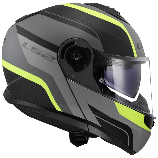 LS2 FF908 Strobe II Monza Matt Black H-V Yellow – Flip-Up Commuter Helmet ECE 22.06 P/J