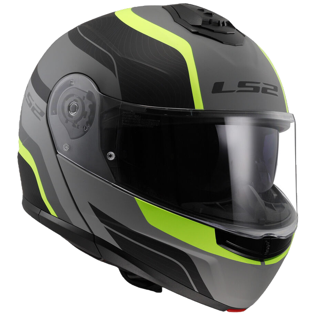 LS2 FF908 Strobe II Monza Matt Black H-V Yellow – Flip-Up Commuter Helmet ECE 22.06 P/J