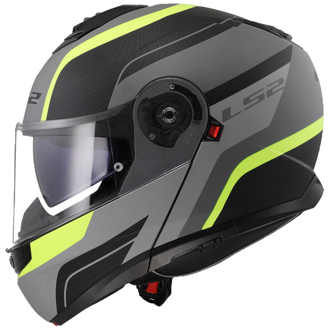 LS2 FF908 Strobe II Monza Matt Black H-V Yellow – Flip-Up Commuter Helmet ECE 22.06 P/J