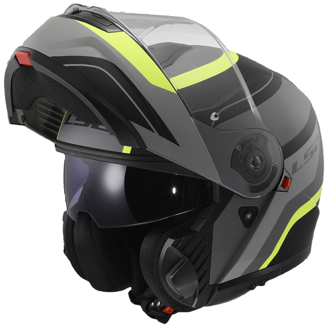 LS2 FF908 Strobe II Monza Matt Black H-V Yellow – Flip-Up Commuter Helmet ECE 22.06 P/J
