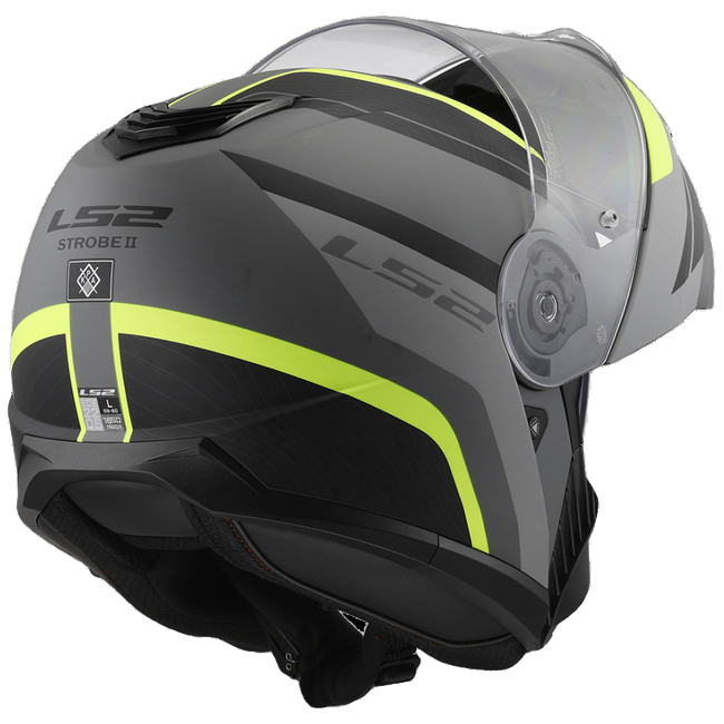 LS2 FF908 Strobe II Monza Matt Black H-V Yellow – Flip-Up Commuter Helmet ECE 22.06 P/J