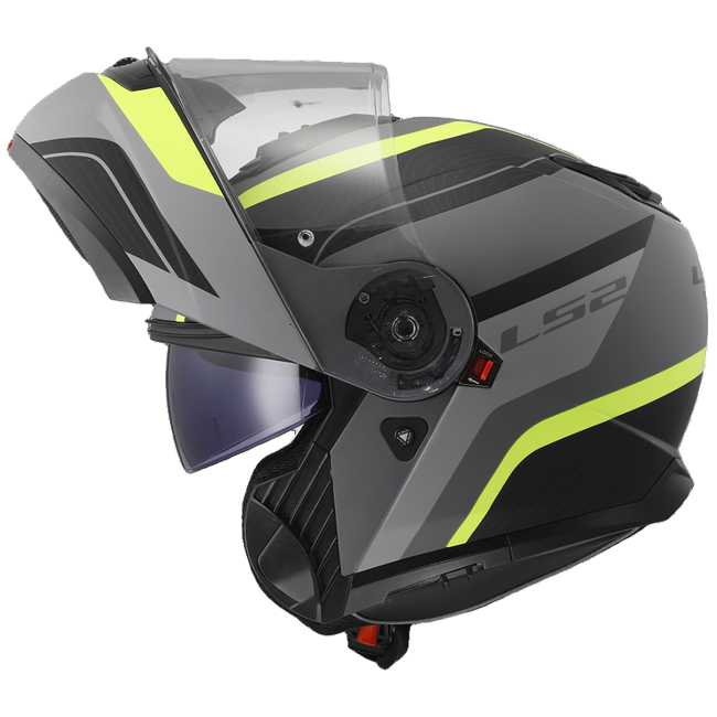 LS2 FF908 Strobe II Monza Matt Black H-V Yellow – Flip-Up Commuter Helmet ECE 22.06 P/J