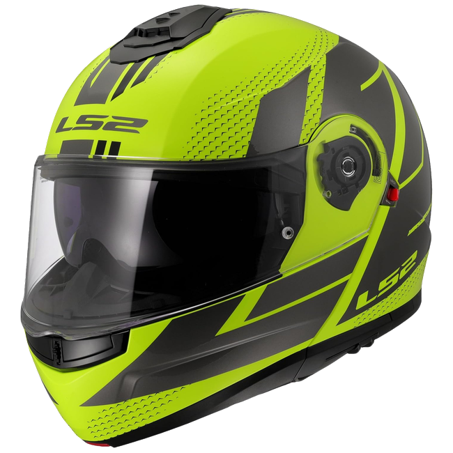 LS2 FF908 Strobe II Code H-V Yellow Grey – Flip-Up Commuter Helmet ECE 22.06 P/J