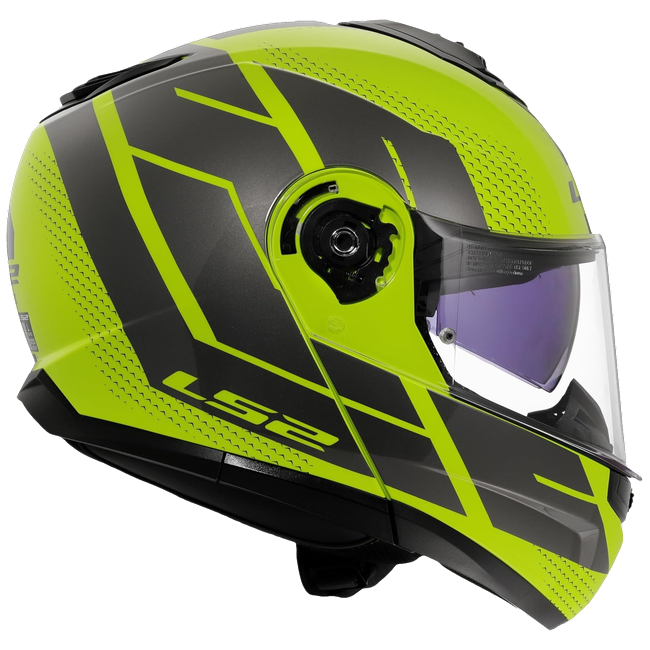 LS2 FF908 Strobe II Code H-V Yellow Grey – Flip-Up Commuter Helmet ECE 22.06 P/J