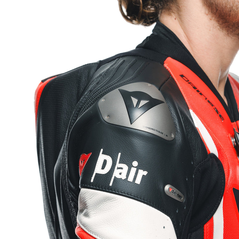 Dainese Misano 3 Perf. D-AIR® men's one-piece leather race suit in red