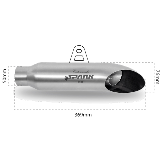 Spark Exhaust Hot Road Universal Silencer Stainless Steel Left Side G00SI18I
