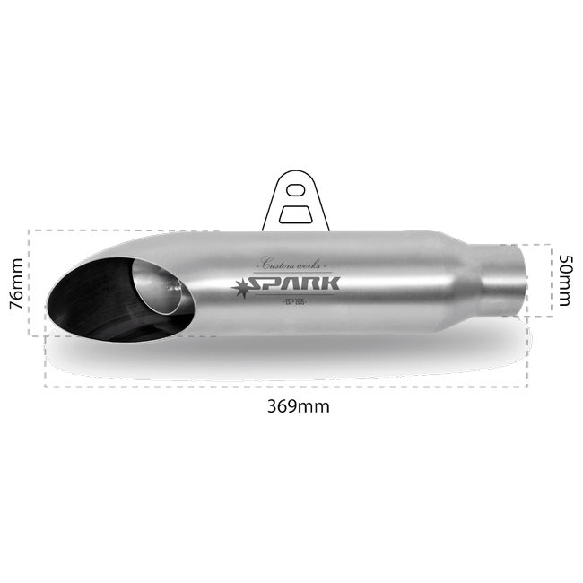 Spark Exhaust Hot Road Universal Silencer Stainless Steel Right Side G00SI19I