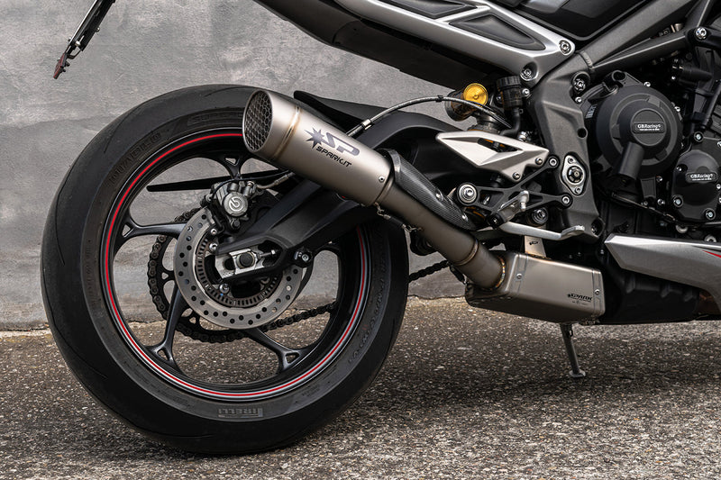 Spark Exhaust Grid-O Euro5 3/4 Kit High Lateral Black Box Triumph Street Triple 765 (2020-2022) GTR0505BOM