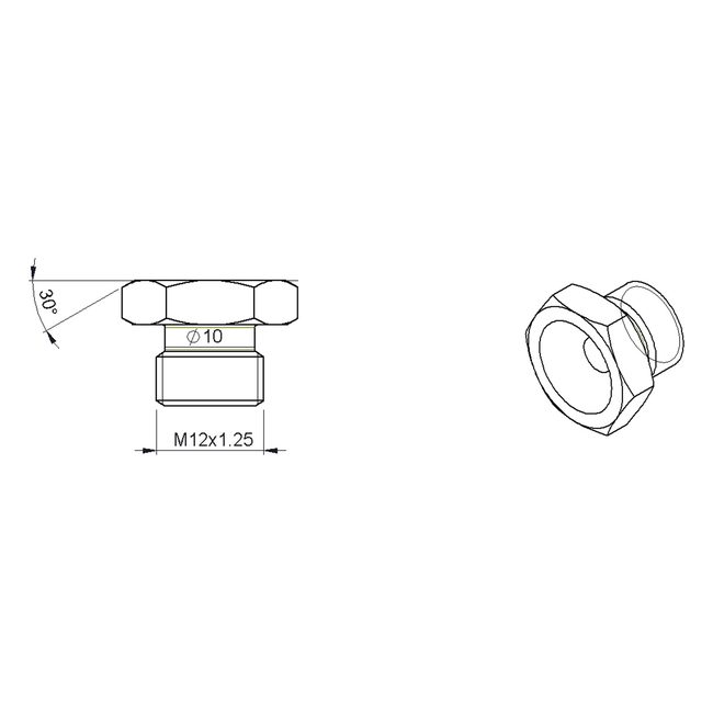 Spark Exhaust Lambda Sensor Plug M12 Brass Universal TAPPO017