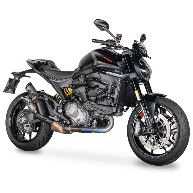 Spark Exhaust Dyno Slip-On Titanium Black Anodised End Caps Ducati Monster 937 GDU0839TOMN