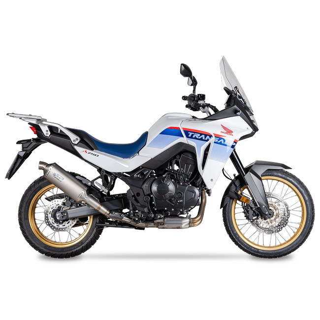 Spark Exhaust Dakar slip-on titanium high mount Honda XL750 Transalp GHO2002TOM