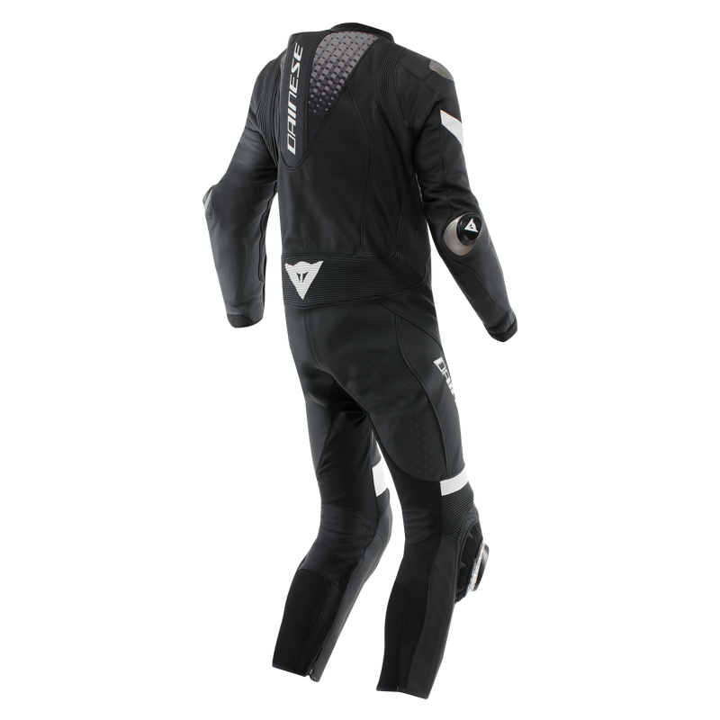 Dainese Laguna Seca 6 one-piece perforated leather race suit in Black and White