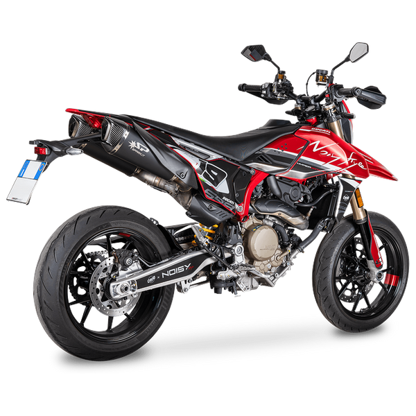 Spark Exhaust Konix Evo Slip-On Pair Black Ceramic Ducati Hypermotard 698 Mono GDU1810DOM