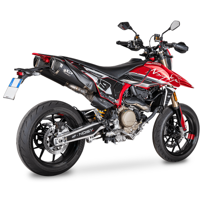 Spark Exhaust Konix Evo Slip-On Pair Black Ceramic Ducati Hypermotard 698 Mono GDU1810DOM