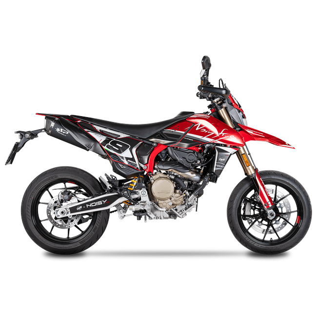 Spark Exhaust Konix Evo Slip-On Pair Black Ceramic Ducati Hypermotard 698 Mono GDU1810DOM