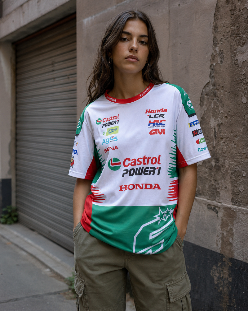 IXON TS1 DUAL ZL 26 Johann Zarco #5 LCR Honda Replica Men's T-Shirt 2026 in green, white and red