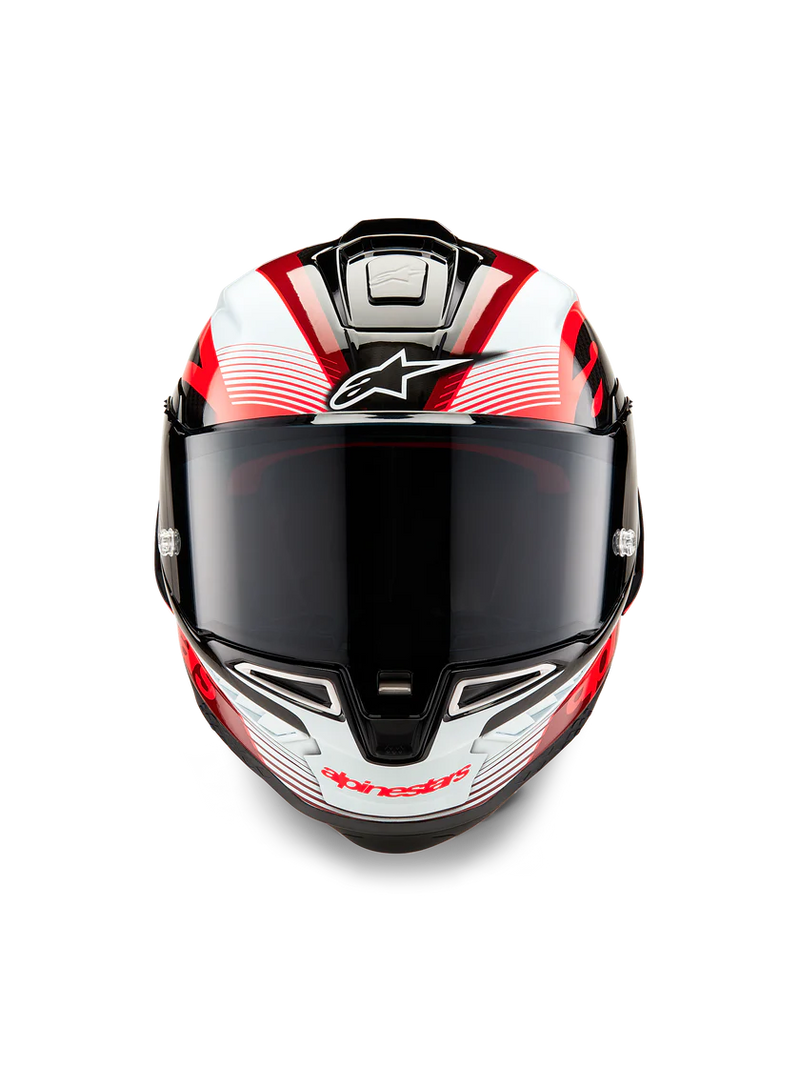 Alpinestars Supertech R10 Team full-face helmet in gloss carbon red and white