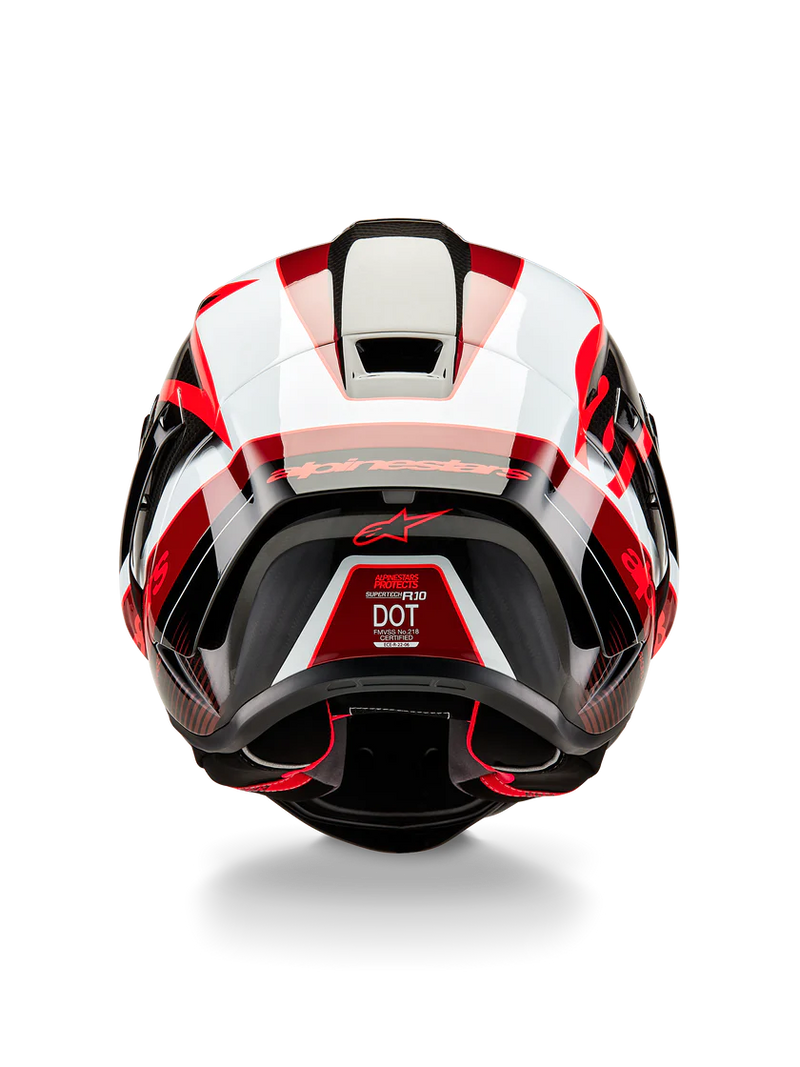 Alpinestars Supertech R10 Team full-face helmet in gloss carbon red and white
