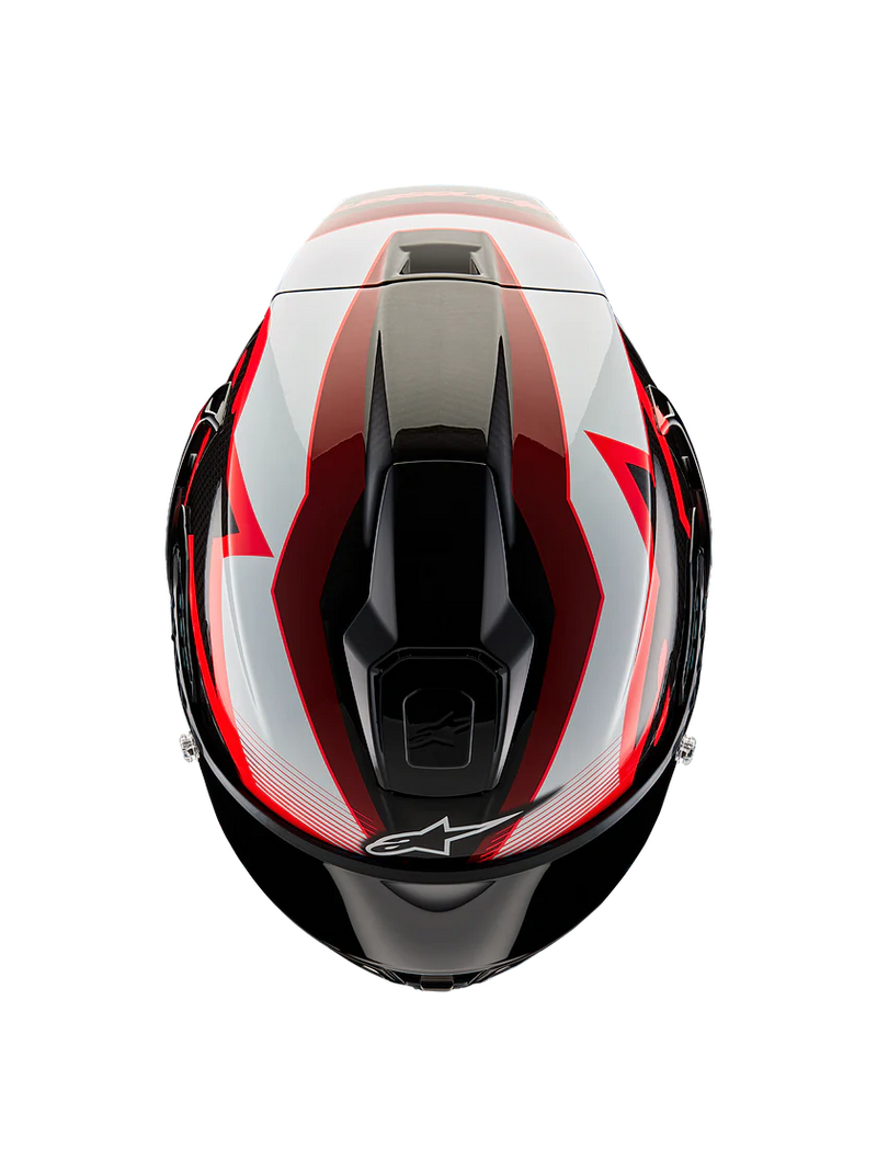 Alpinestars Supertech R10 Team full-face helmet in gloss carbon red and white