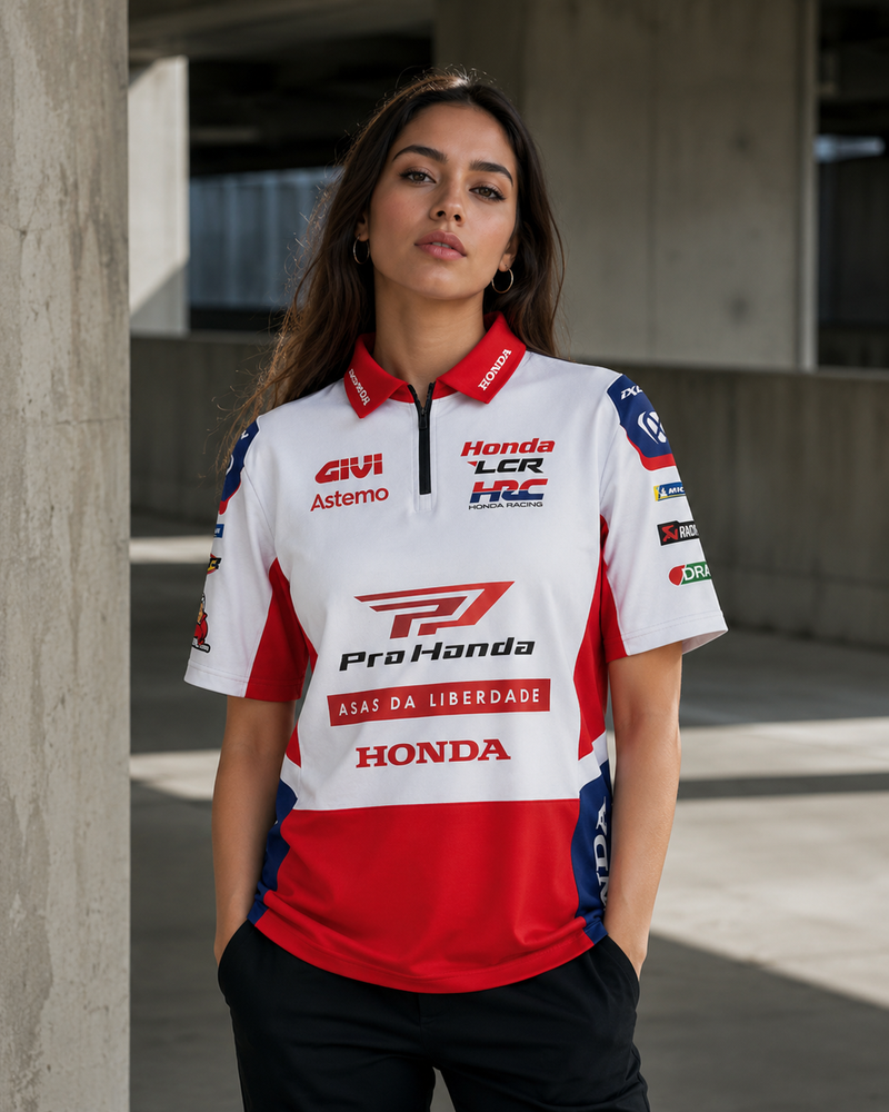 IXON LCR Honda Racing Team 2026 replica polo shirt men's white red blue PO1 LCRP 26