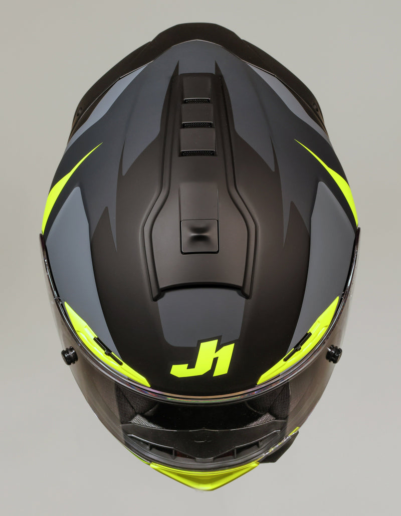 Just1 J-PGRF Arrow full-face helmet in neon yellow and matte grey