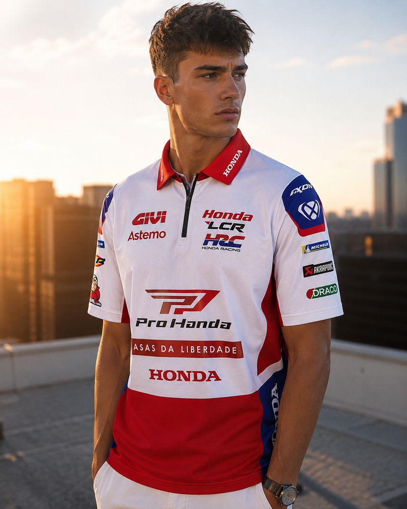 IXON LCR Honda Racing Team 2026 replica polo shirt men's white red blue PO1 LCRP 26