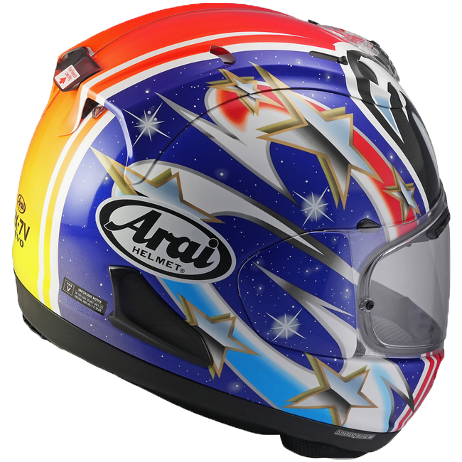 Arai RX-7V Evo full-face helmet in Shinya 99 Nakano Replica gloss livery