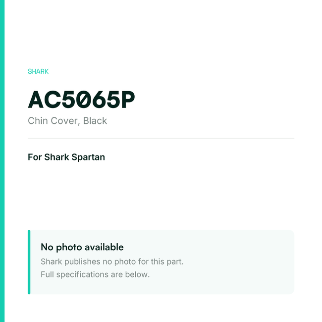 Shark Chin Cover for Spartan – Black – AC5065P — placeholder, no manufacturer photo available