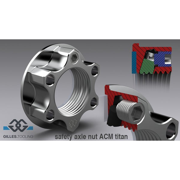 Gilles ACM titanium axle nut, product illustration