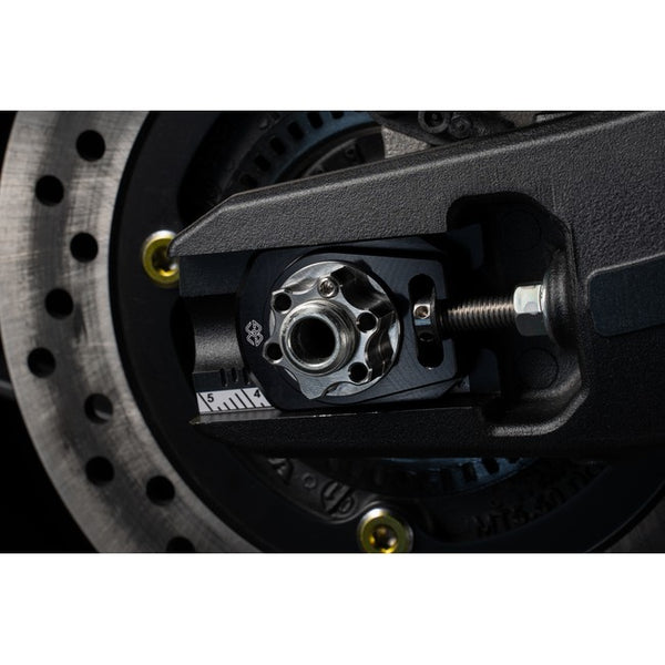 Gilles ACM titanium axle nut fitted to a motorcycle