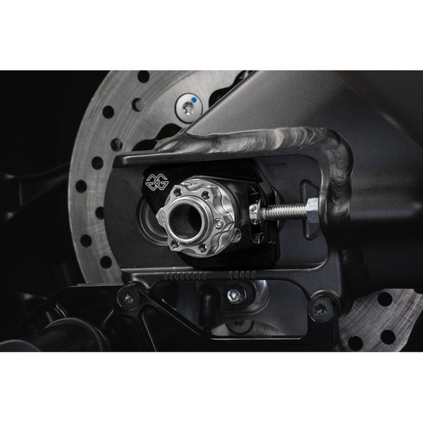 Gilles ACM titanium axle nut fitted to a motorcycle
