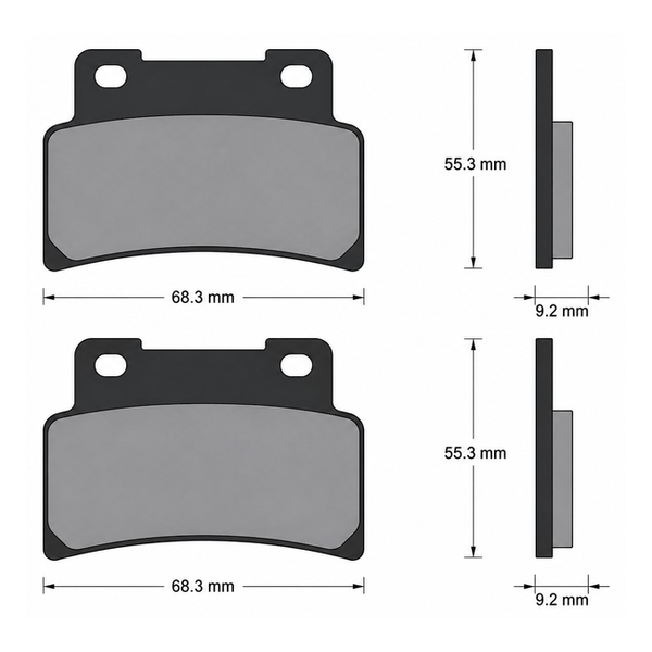 Accossato brake pads AGPA101 for Aprilia DORSODURO 900, dimension drawing
