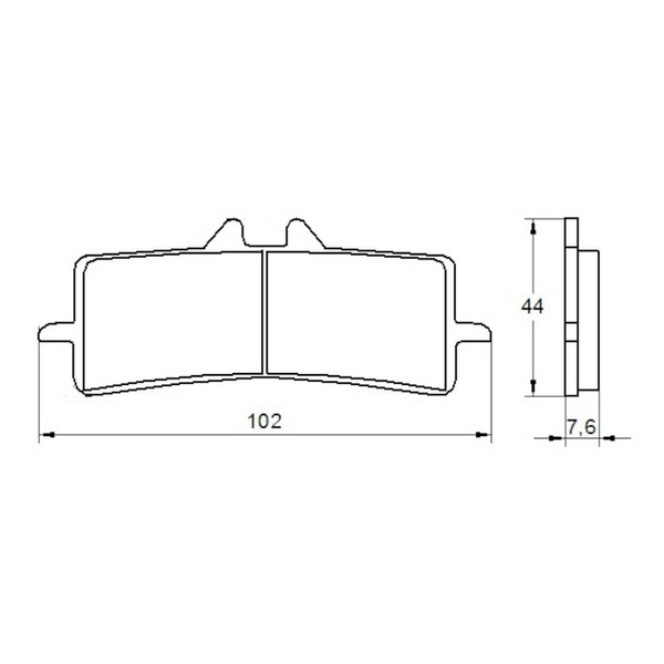 Accossato brake pads AGPA106 for MV Agusta F3 800, dimension drawing